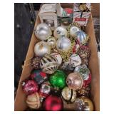 Ornaments - Vintage Christmas Mixed Glass Balls, Felt Decorations & Figures