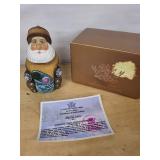 G. Debrekht Playful Santa - Hand-Carved Russian Wooden Santa Figure (1999-2000)
