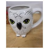 Paris-Themed Decor Lot: Owl Mug, Snow Globe, Paris Mug, Tin & Figurine (Lot of 5)