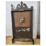 Elgin Mantel Clock - Carved Oak Case, Roman Dial, Scenic Lower Panel