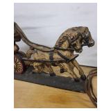 Horse-Drawn Carriage Lamp - Vintage Metal Figurine with Bulb