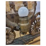 Horse-Drawn Carriage Lamp - Vintage Metal Figurine with Bulb