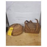 Davis Baskets Handwoven Round Basket with Lid & Rectangular Picnic Basket - Mack's Creek, MO