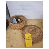 Davis Baskets Handwoven Round Basket with Lid & Rectangular Picnic Basket - Mack's Creek, MO