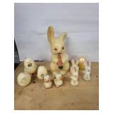 Standard Tavern Candle Wayside Bunny & Egg Figurine Set - Vintage Easter Wax Candles