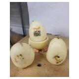 Standard Tavern Candle Wayside Bunny & Egg Figurine Set - Vintage Easter Wax Candles
