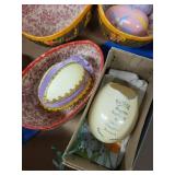 Vintage Decorative Easter Eggs Set in Cardboard Box - Assorted Floral & Cartoon Designs