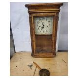 Howard Miller Clock 613-108 Oak Wall Clock with Pendulum & Winding Key