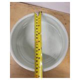 Abstract Leaf-Pattern Ceramic Bowl by Charles Halling - Lavender & Navy on White - 7 in Diameter