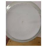 Abstract Leaf-Pattern Ceramic Bowl by Charles Halling - Lavender & Navy on White - 7 in Diameter