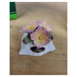 Aynsley Winter Blossom Jar with Four-Hole Top & Pink Morning Glory Bouquet