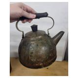 Antique Cast Iron Teapot & Accessories Set - Kettle, Bucket & Lids
