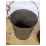 Antique Cast Iron Teapot & Accessories Set - Kettle, Bucket & Lids