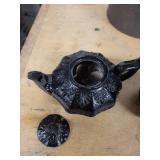 Antique Cast Iron Teapot & Accessories Set - Kettle, Bucket & Lids