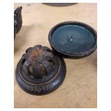 Antique Cast Iron Teapot & Accessories Set - Kettle, Bucket & Lids
