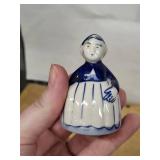 Kathy China Blue & White Ceramic Set - Bowl, Teacup with Saucer, Small Cup, Figurine