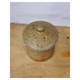Stoneware Jar with Lid - Speckled Brown Glaze, Rustic Canister