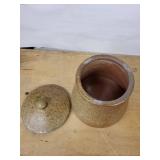 Stoneware Jar with Lid - Speckled Brown Glaze, Rustic Canister