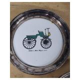 Sheridan Silver-Plated Car Print Plates & Wohl bekomm's Tumblers - 5-Piece Vintage Set