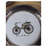 Sheridan Silver-Plated Car Print Plates & Wohl bekomm's Tumblers - 5-Piece Vintage Set