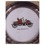 Sheridan Silver-Plated Car Print Plates & Wohl bekomm's Tumblers - 5-Piece Vintage Set
