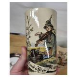 Sheridan Silver-Plated Car Print Plates & Wohl bekomm's Tumblers - 5-Piece Vintage Set
