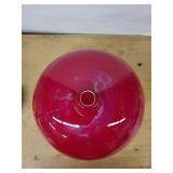 Red Glass Sphere Vase with Neck Opening - Handblown Art Glass Signed by Dylan Martinez