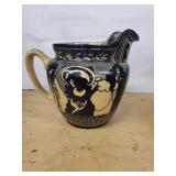 Royal Doulton England Pitcher Jug with Blue-Black Transfer Figures