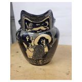 Royal Doulton England Pitcher Jug with Blue-Black Transfer Figures