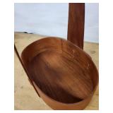 Oval Wooden Basket with Arched Handle - Handmade