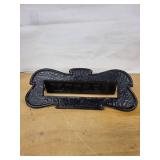Vintage Cast Iron Letters Sign Plate with Slot, 11 in Long