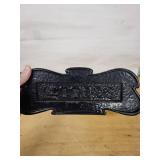 Vintage Cast Iron Letters Sign Plate with Slot, 11 in Long