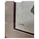 Charlotte Fung Miller Chinese Brush Painting - Hibiscus & Butterfly Framed Art