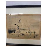 Pair of Vintage Landscape Etchings in Black Frames