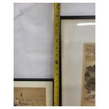 Pair of Vintage Landscape Etchings in Black Frames