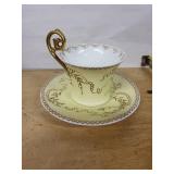 French Porcelain Teaware - 6-Piece Floral Set with Gold Trim