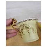 French Porcelain Teaware - 6-Piece Floral Set with Gold Trim