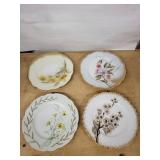 Plates - Vintage Floral Porcelain with Gold Rim (Lot of 4)