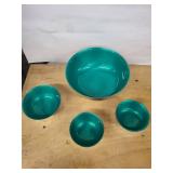 Reed & Barton 101 Silver-Plate Bowls with Teal Interiors - 5-Piece Set