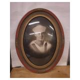 Pair of Vintage WWI Era Oval Portrait Frames - Navy Sailor & Army Soldier Photos