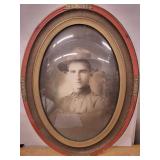 Pair of Vintage WWI Era Oval Portrait Frames - Navy Sailor & Army Soldier Photos