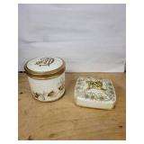 D&C France 2-Piece Monogram Floral Porcelain Jar & Trinket Box