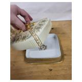D&C France 2-Piece Monogram Floral Porcelain Jar & Trinket Box