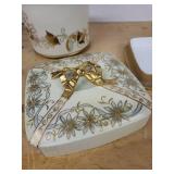 D&C France 2-Piece Monogram Floral Porcelain Jar & Trinket Box