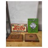 Pepsi-Cola 5¢ Sign, Old Abe Cigars Green Sign & CruzReal Humidor Collection