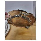 Silver Plate Tray Set - 3-Piece Vintage - Two Round Trays & Grapevine Edge Compote