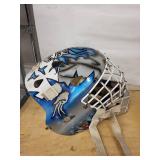 Bauer Goalie Mask with Cage - Custom Blue/Gray Graphic