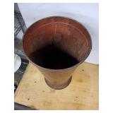 Antique Copper Planter with Brass Openwork Emblem