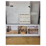 Claude Monet 3-Panel Triptych Framed Print & In This House Wall Sign