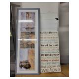 Claude Monet 3-Panel Triptych Framed Print & In This House Wall Sign